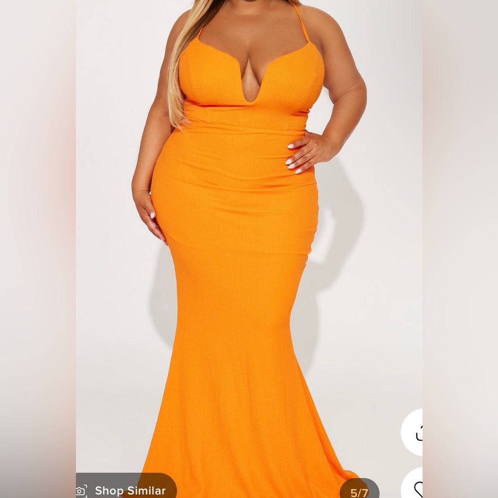 Orange Fashion Nova 1x Maxi Dress